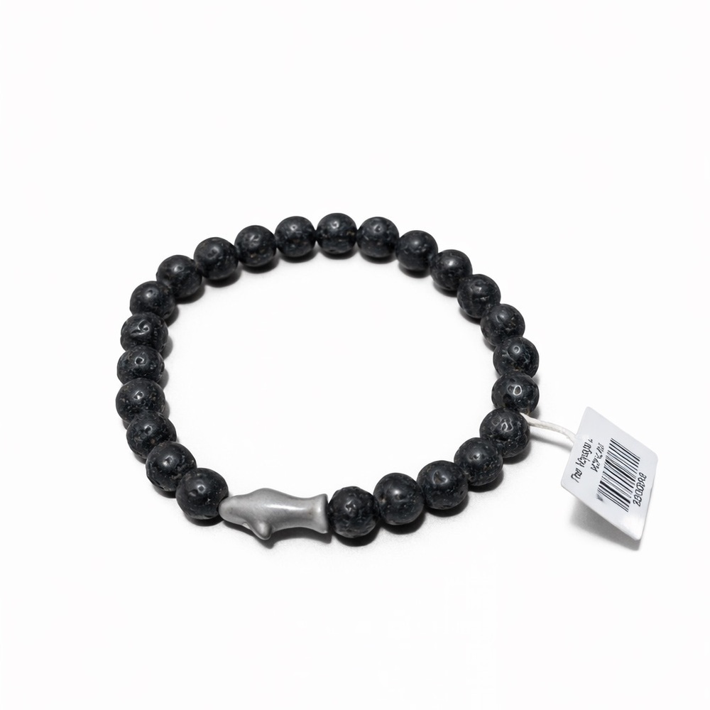 ☀️NWT-Black Lava Bead Bracelet -(The Shark Voyage Bracelet)